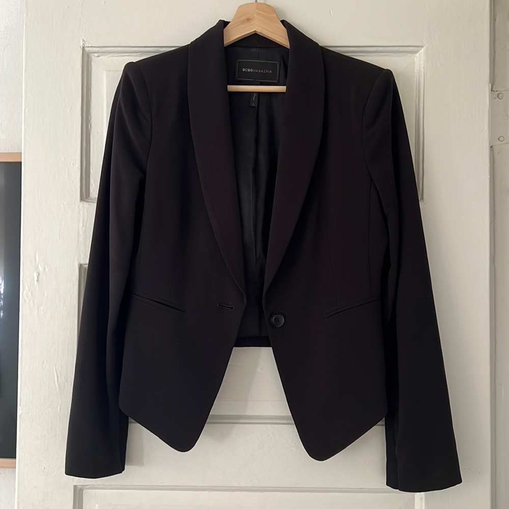 BCBG Cropped Black Blazer